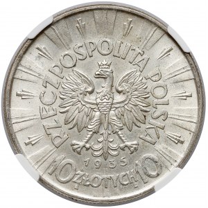 Piłsudski 10 złotych 1935 - NGC MS63