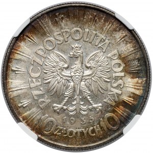 Piłsudski 10 złotych 1935 - NGC MS62
