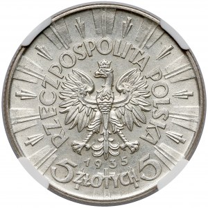 Piłsudski 5 złotych 1935 - NGC MS62