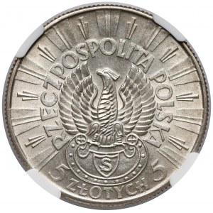 Piłsudski 5 złotych 1934 - Strzelecki - NGC MS63