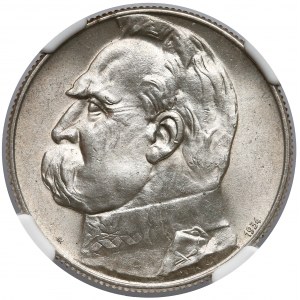 Piłsudski 5 złotych 1934 - Strzelecki - NGC MS63