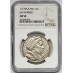 Sobieski 10 złotych 1933 - NGC AU58