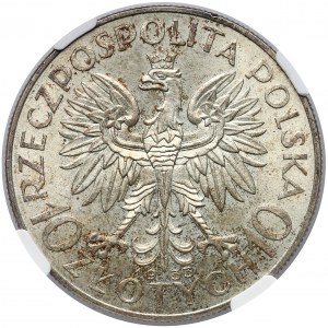 Głowa Kobiety 10 złotych 1933 - NGC MS64