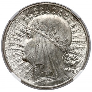 Głowa Kobiety 10 złotych 1932 Londyn - NGC MS63