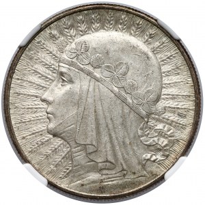 Głowa Kobiety 10 złotych 1932 Londyn - NGC MS62