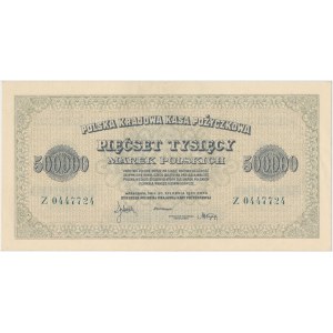 500.000 mkp 1923 - Z (Mił.36j) - 7-cyfr - najrzadsza