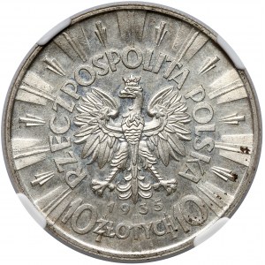 Piłsudski 10 złotych 1935 - NGC MS64