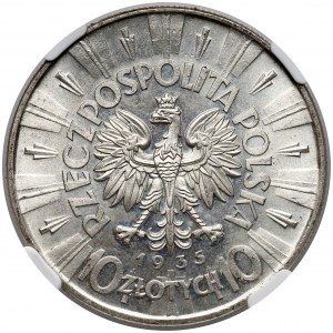 Piłsudski 10 złotych 1935 - NGC MS64