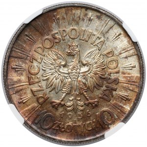 Piłsudski 10 złotych 1936 - NGC MS62