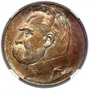 Piłsudski 10 złotych 1936 - NGC MS63