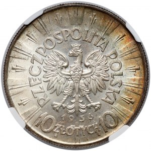 Piłsudski 10 złotych 1936 - NGC MS63