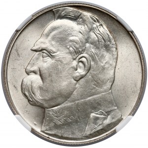 Piłsudski 10 złotych 1939 - NGC MS62