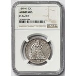 USA, 50 Cent 1849-O, New Orleans - Seated Liberty - NGC AU