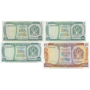 Malta, 3x 1 i 10 lirów 1967 (1973) - zestaw (4szt)