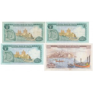 Malta, 3x 1 Lira & 10 Liri 1967 (1973) - set (4pcs)