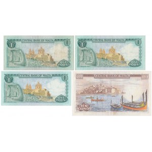 Malta, 3x 1 i 10 lirów 1967 (1973) - zestaw (4szt)