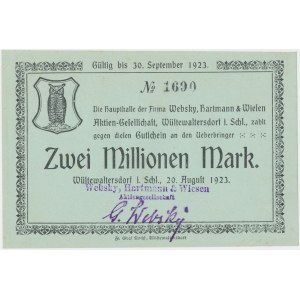 Wüstewaltersdorf (Walim), Firma Websky, Hartman..., 2 mln mark 1923