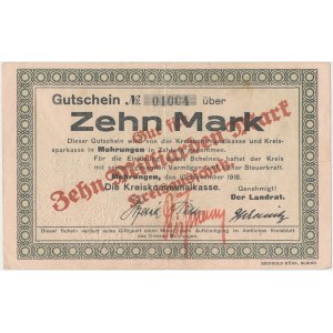 Mohrungen (Morąg), 10 mld mark PRZEDRUK na 10 mark 1918