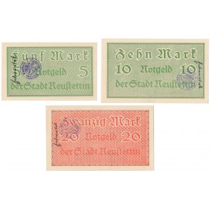 Neustettin (Szczecinek), 1, 10 i 20 mark 1918 - zestaw (3szt)
