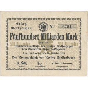 Greifenhagen (Gryfino), 500 mld mark 1923