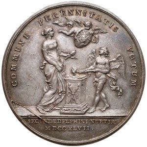Ludwik XV, Medal zaślubinowy Marii Józefy (córki Augusta III) 1747