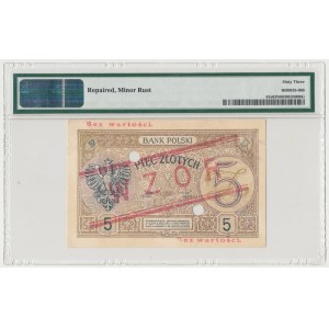 WZÓR 5 złotych 1924 - II EM. A - PMG 63 NET