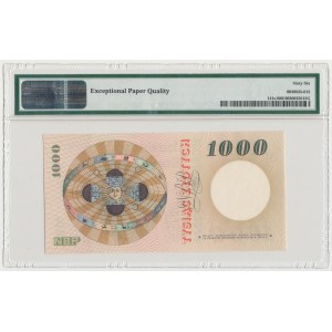 SPECIMEN 1.000 złotych 1962 - A 0000000 - PMG 66 EPQ