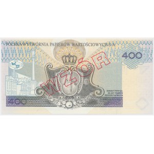 PWPW 400 złotych 1996 - WZÓR na rewersie