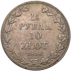 1-1/2 rubla = 10 złotych 1836 MW, Warszawa - duża data