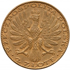 Amrogowicz 2 złote 1928 - mosiądz - napis na obrzeżu - rzadkie
