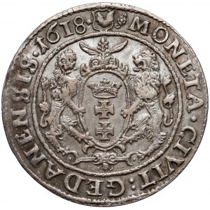 Zygmunt III Waza, Ort Gdańsk 1618 - łapa niedźwiedzia