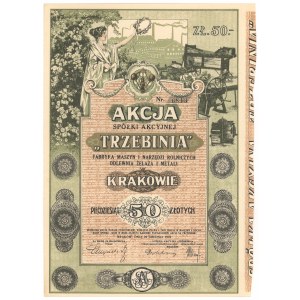 TRZEBINIA Fabryka Maszyn i Narzędzi Rolniczych, Odlewnia Żelaza i Metali, 50 złotych 1924