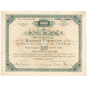 Bank Ziemian we Lwowie, Em.2, 10x 280 mkp 1921