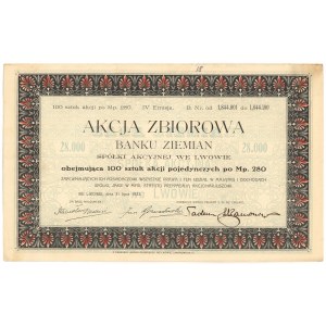 Bank Ziemian we Lwowie, Em.4, 100x 280 mkp 1923