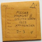 Zygmunt III Waza, Szóstak Kraków 1623 - data rozstrzelona - rzadka