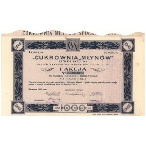 Cukrownia MŁYNÓW Spółka Akcyjna, Em.1, 1.000 mkp 1923