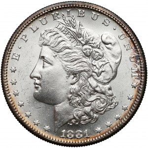 USA, Dolar 1881-S, San Francisco - Morgan Dollar - piękny