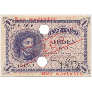 WZÓR 1 złoty 1919 - S. 36 B