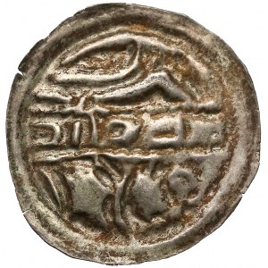 Mieszko III, Brakteat hebrajski - ptak i postać - b. rzadki