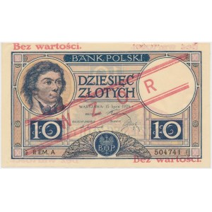 WZÓR 10 złotych 1924 - II EM. A - bez perforacji