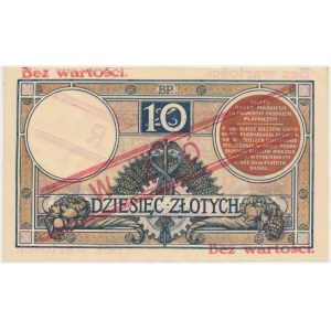WZÓR 10 złotych 1924 - II EM. A - bez perforacji
