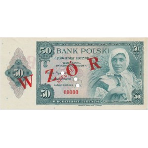 ABNCo 50 złotych 1939 - WZÓR przedrukowany na SPECIMEN - RZADKOŚĆ