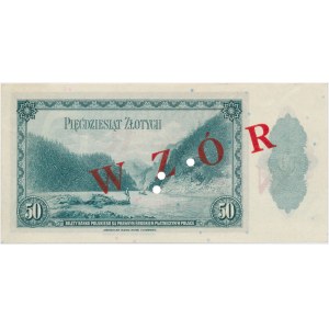 ABNCo 50 złotych 1939 - WZÓR przedrukowany na SPECIMEN - RZADKOŚĆ
