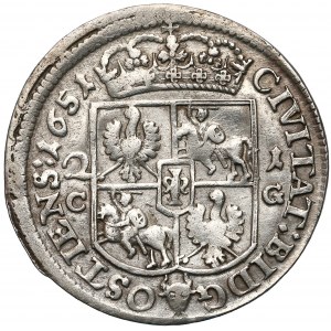 Jan II Kazimierz, Ort Bydgoszcz 1651 CG - wartość 21 - bardzo rzadki