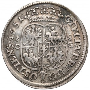 Jan II Kazimierz, Ort Bydgoszcz 1651 CG - tarcza zaokrąglona
