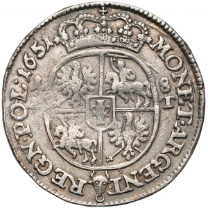 Jan II Kazimierz, Ort Poznań 1651 AT - w wieńcu - bardzo rzadki