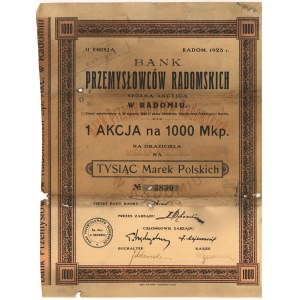 Bank Przemysłowców Radomskich, Em.2, 1.000 mkp 1923