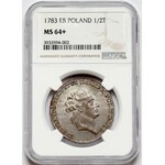 Poniatowski, Półtalar 1783 EB - bez przepaski - PIĘKNY - NGC MS64+