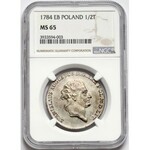 Poniatowski, Półtalar 1784 EB - WYŚMIENITY - NGC MS65