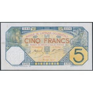 French West Africa, 5 Francs 1926